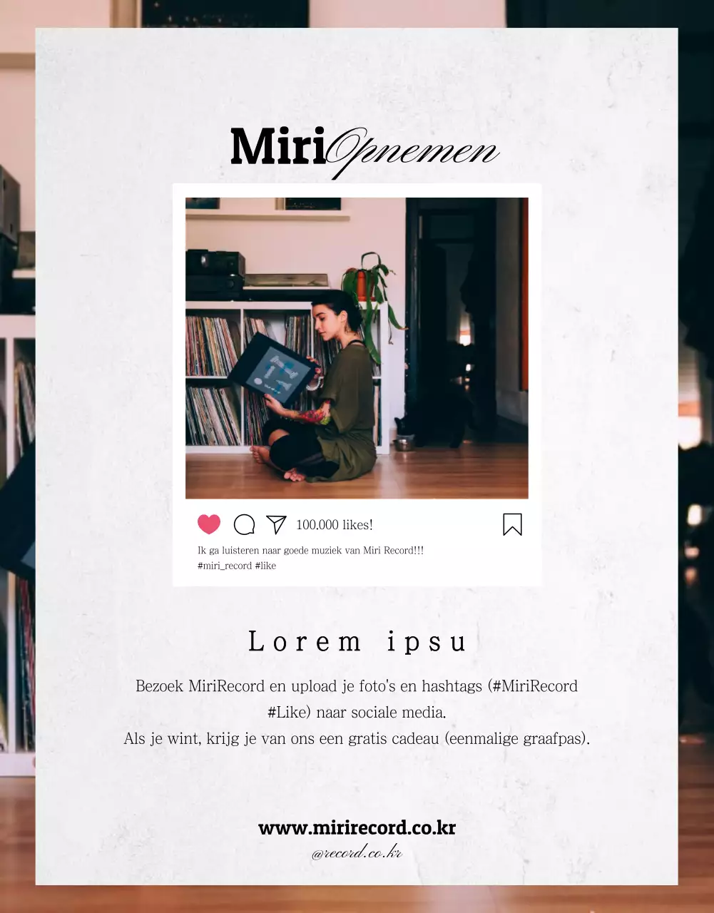 LP detailpagina in oranje en wit