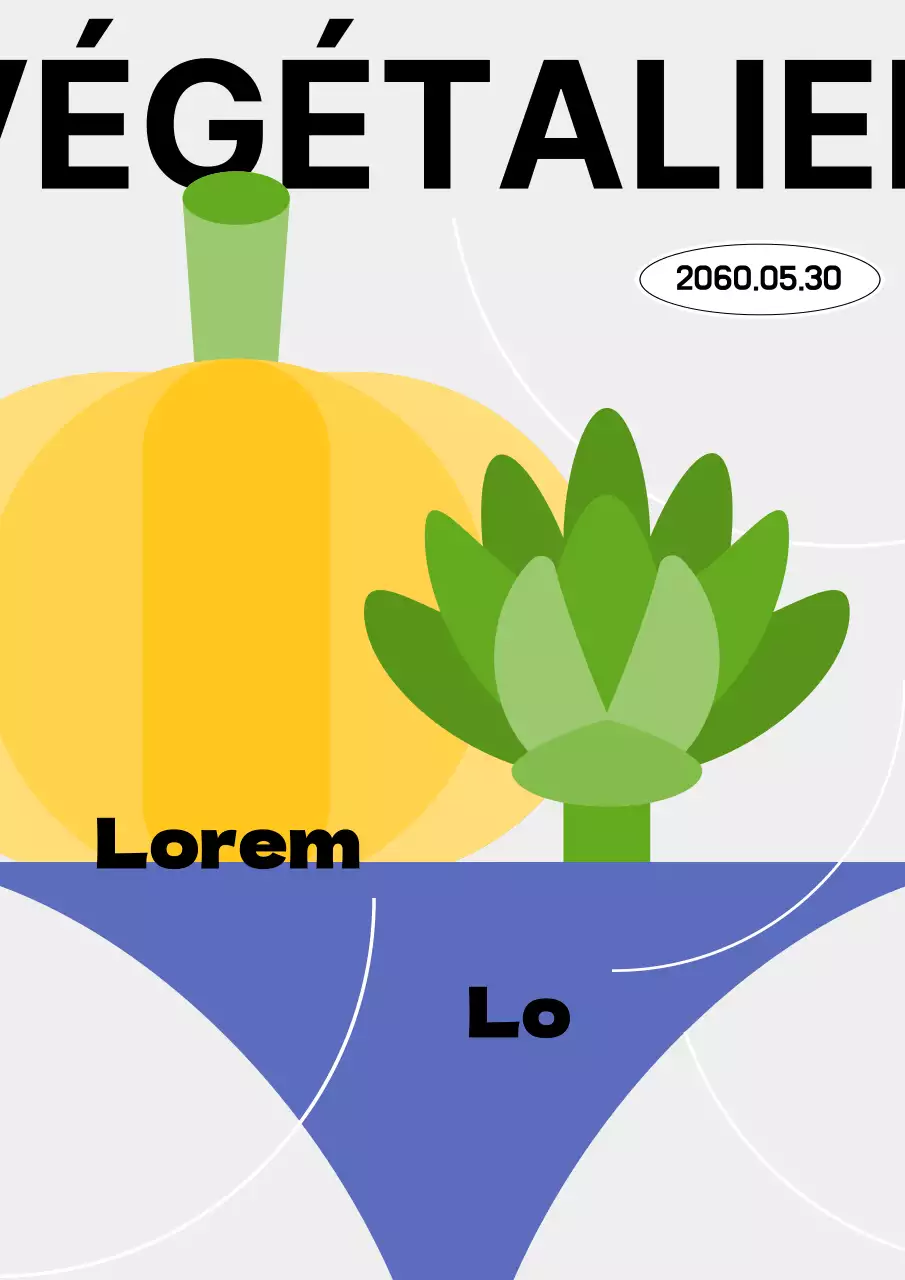 Illustration végétarienne jaune Événement de promotion végétarienne