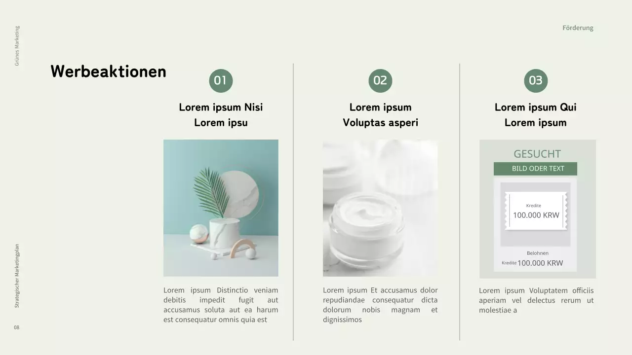 Umweltfreundliche grüne Marketingkosmetik in gedeckten Grün- und Schwarztönen