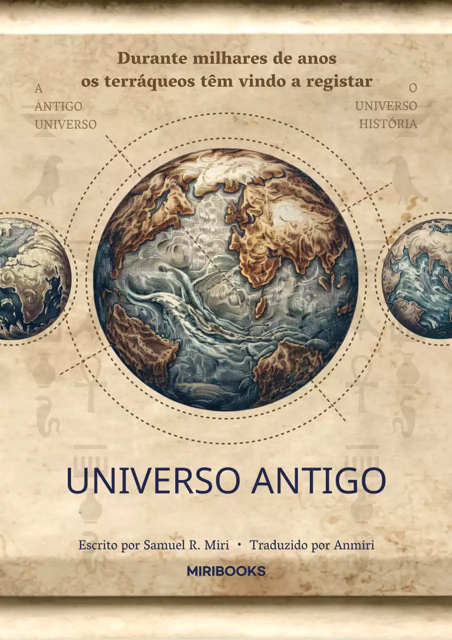 Pergaminho castanho e azul-marinho conceito universo antigo