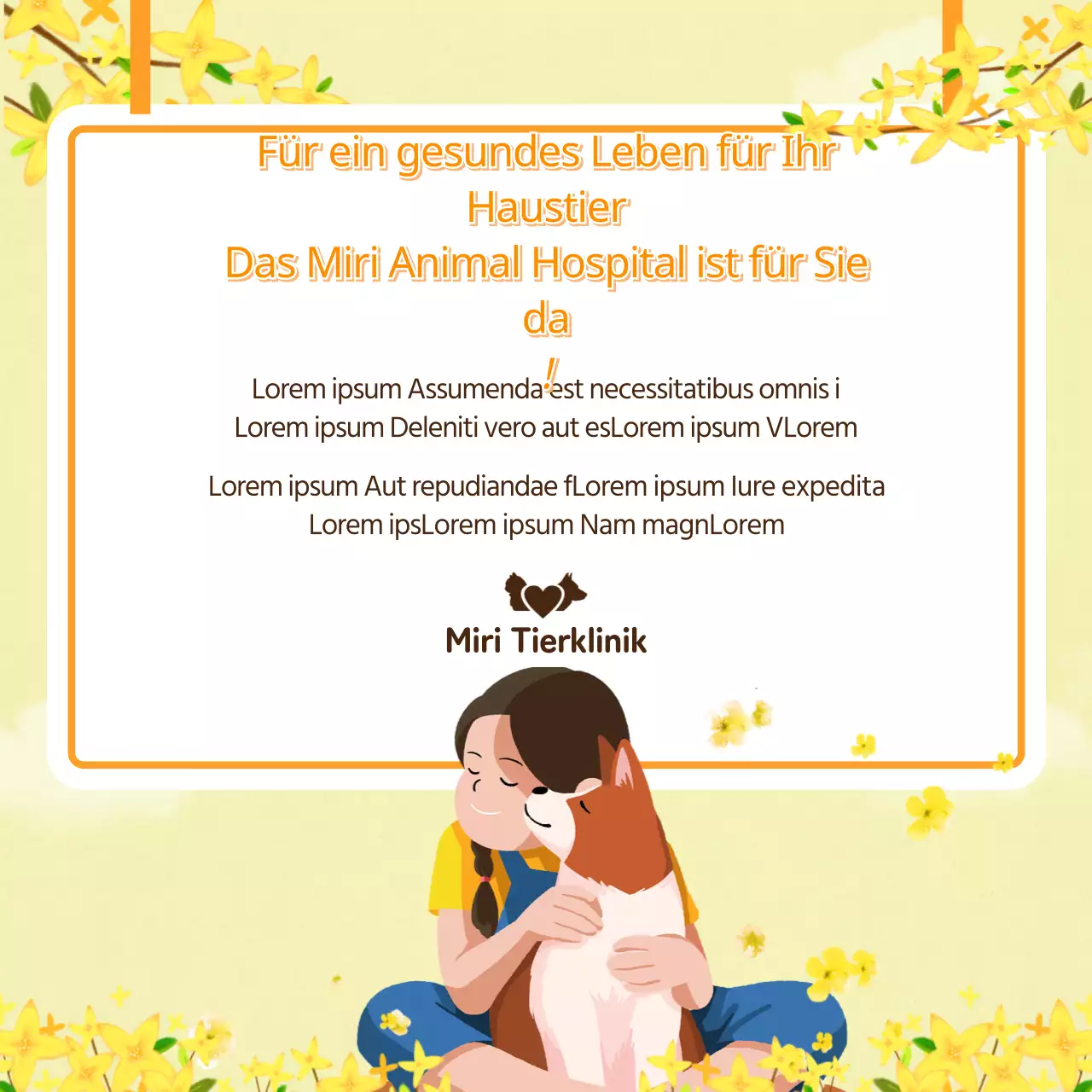 Ein niedlicher Welpe mit einem frühlingshaften Hintergrund und Gesundheitstipps CardNews