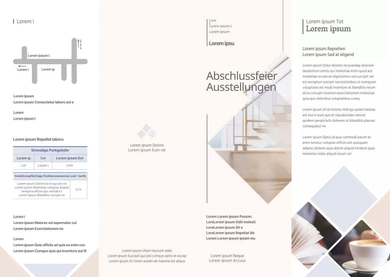 Pastellfarben und klarer Stil Informationen zur Abschlussausstellung