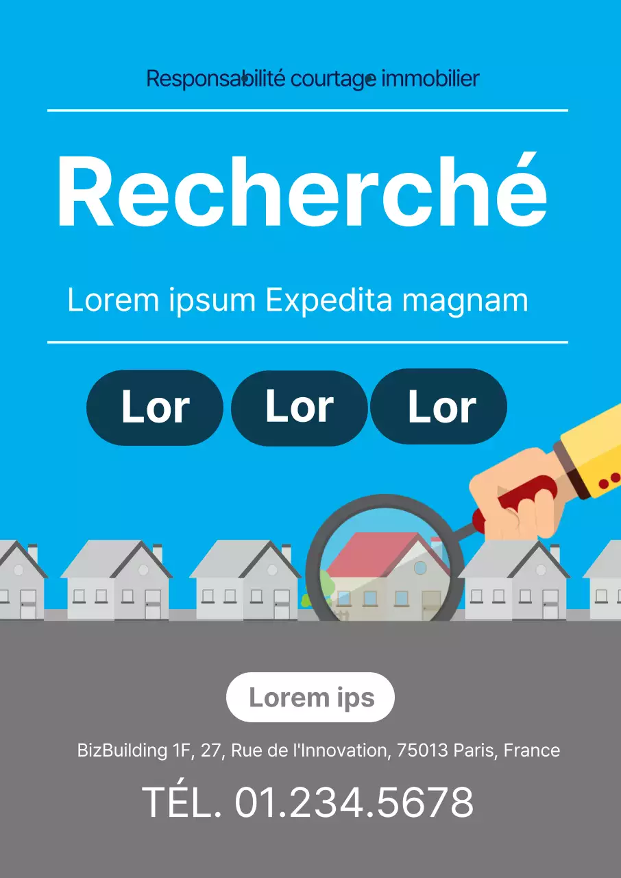 Illustration bleue promotion immobilière propre