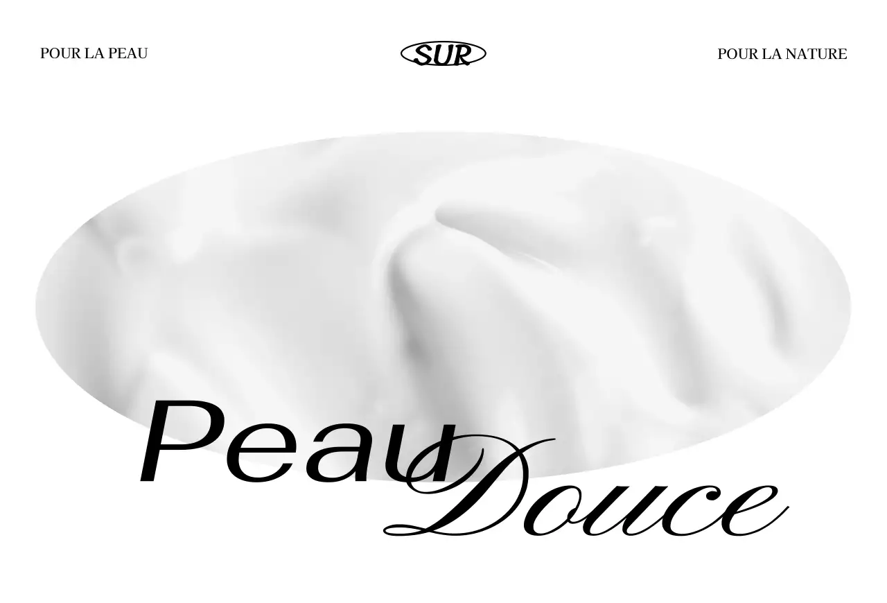 Carte de remerciement de luxe pour une marque de cosmétiques avec des cosmétiques blancs et noirs et une photo de l'océan.