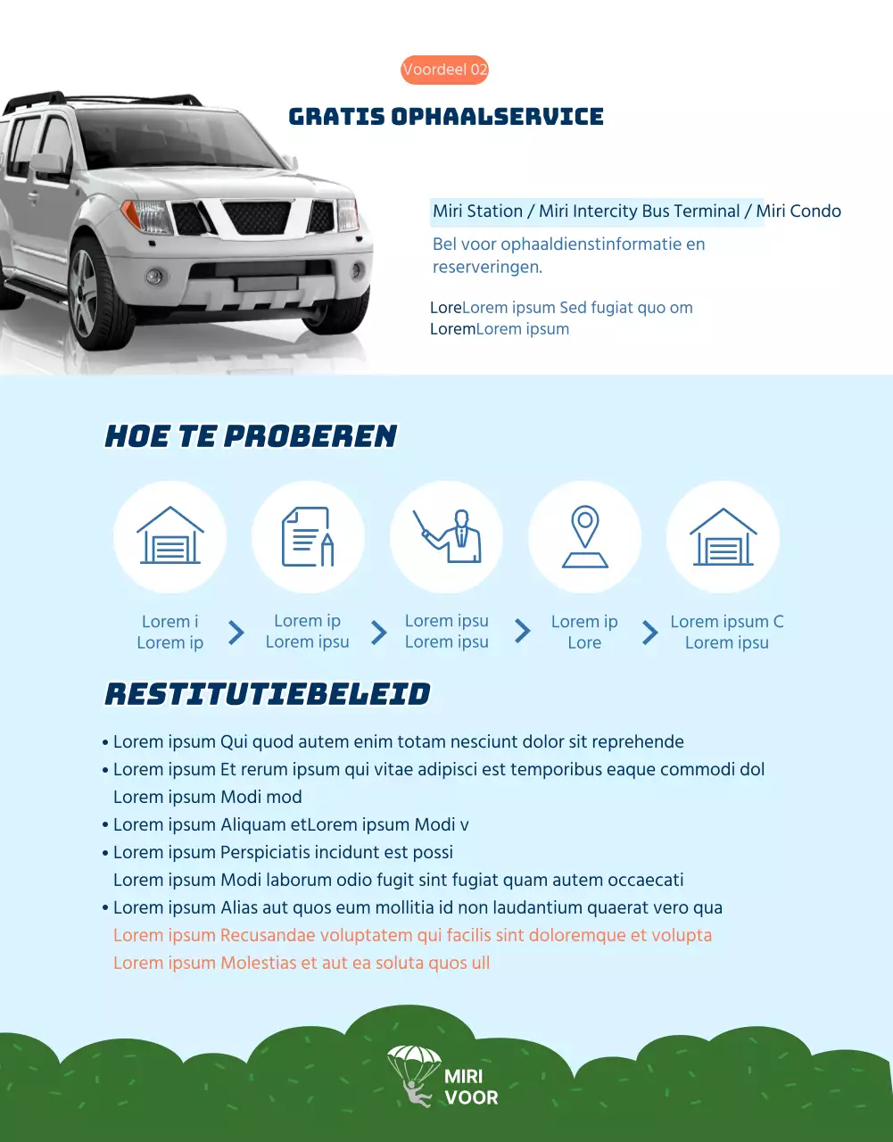 Detailpagina paragliding met oranje accenten in SkyConcept