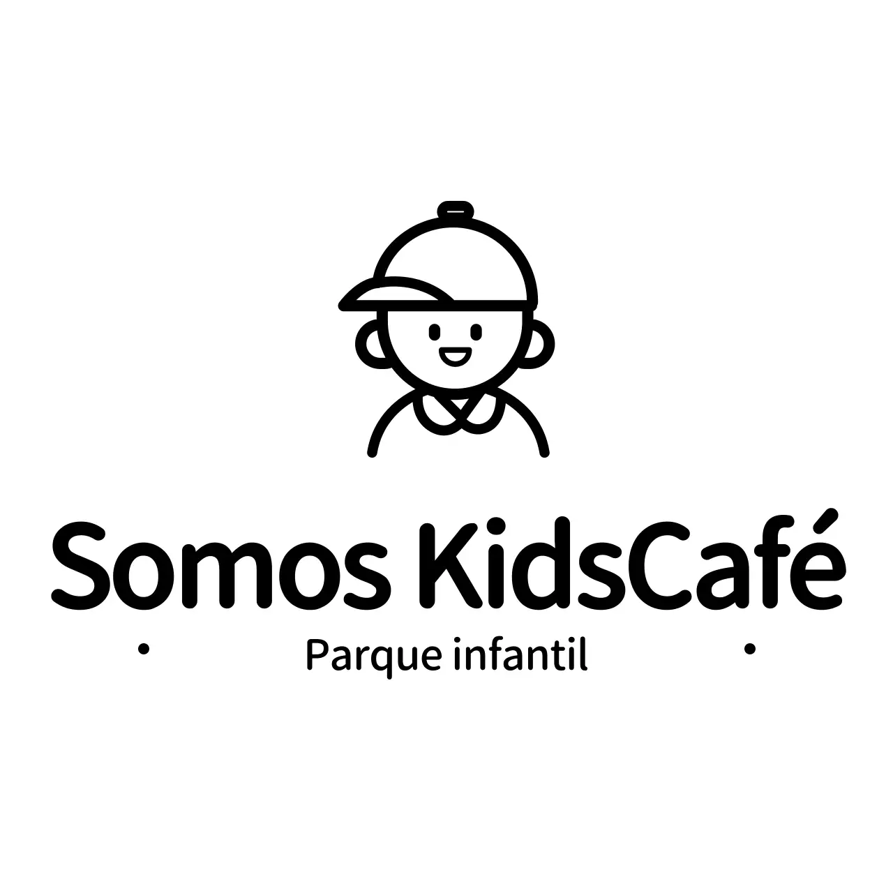 Logotipo icónico sencillo estilo cafetería para niños