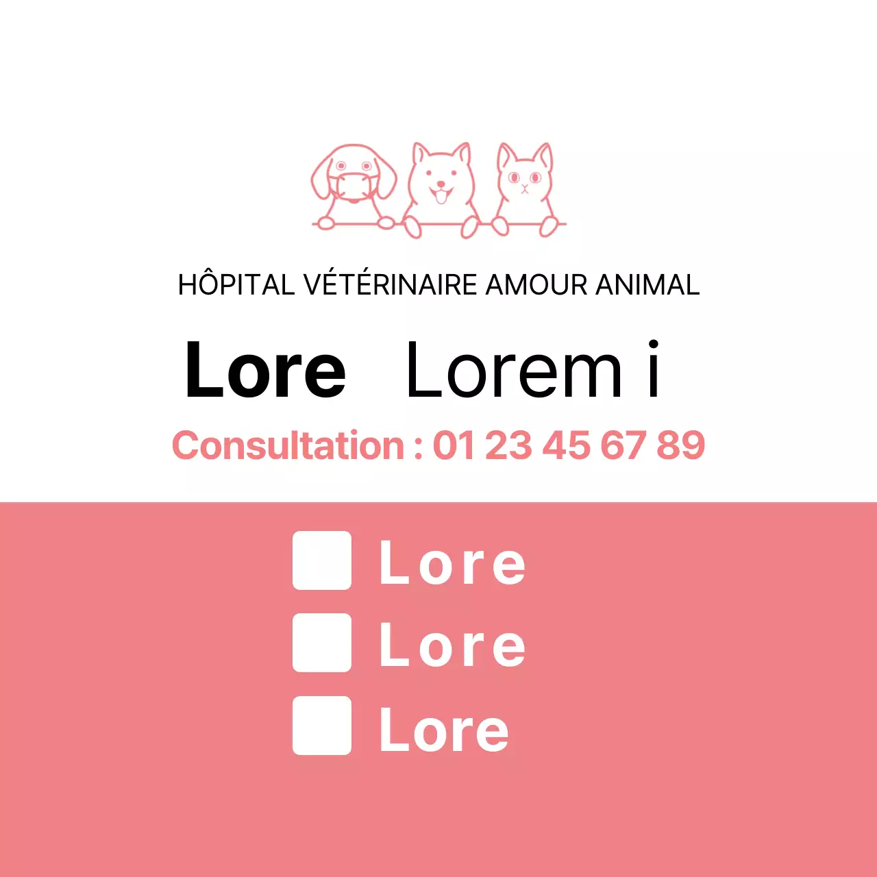 Soins vétérinaires Pink Simple
