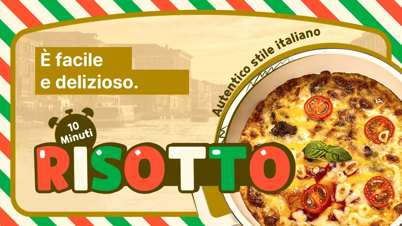 Bandiera italiana in ocra e concetto di sfondo Cheeserizotto