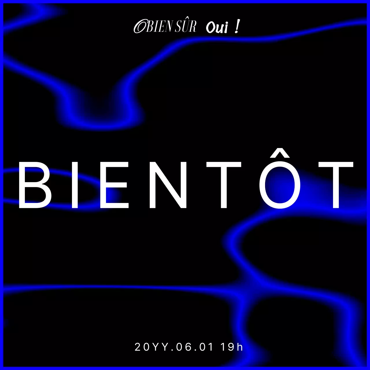 Une pochette d'ambiance de marque branchée en bleu et vert fluorescent