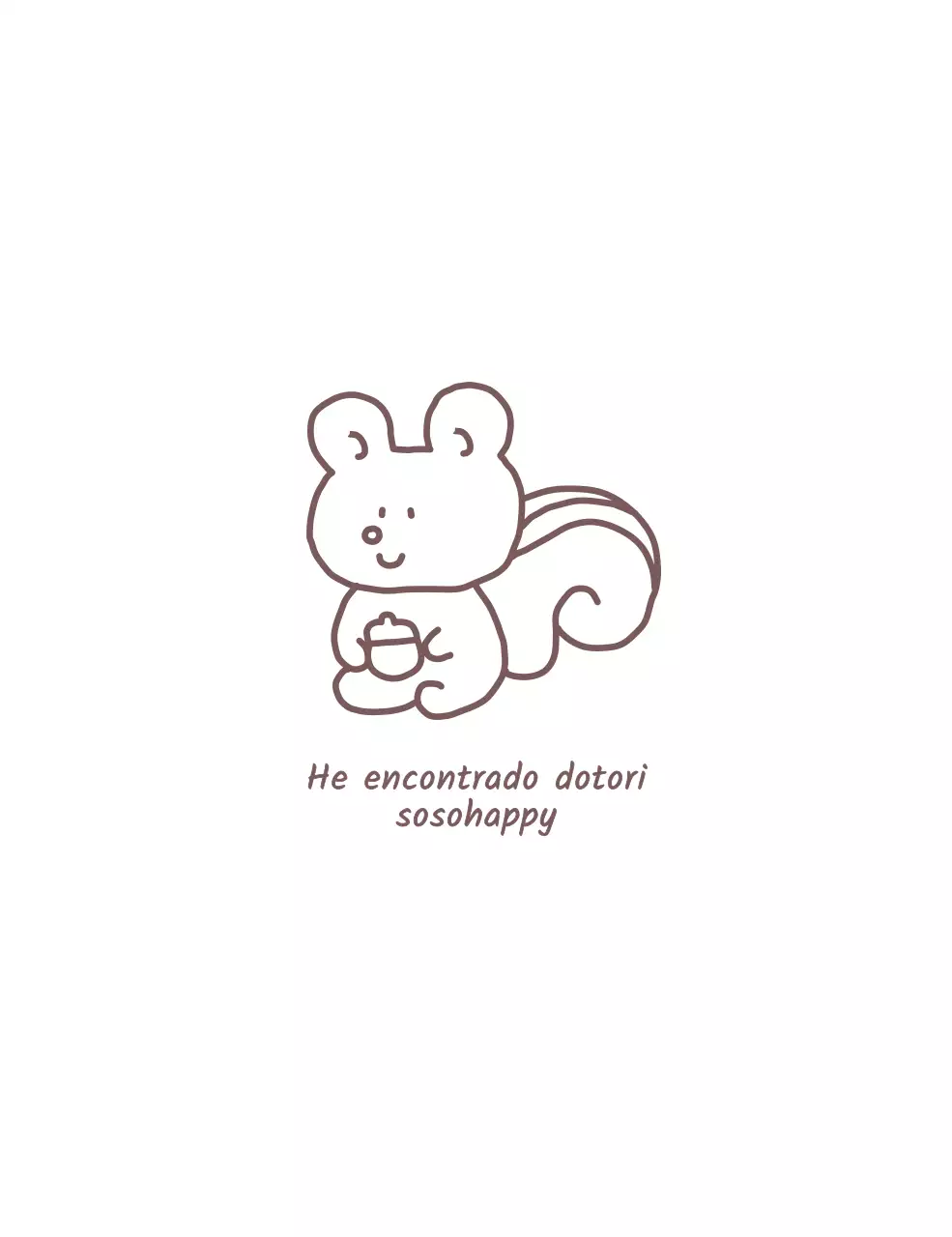 Simpática mercancía con una ilustración lineal de una ardilla