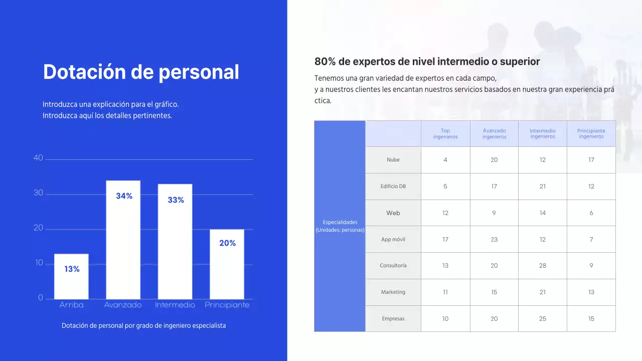 Perfil de empresa de TI en azul (presentación)