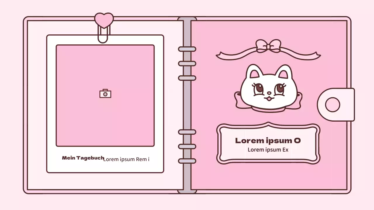 Niedliches Tagebuch-Konzept-Präsentationskit in Rosa