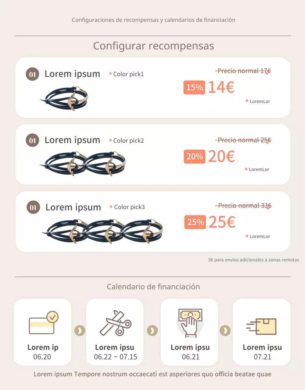 Página detallada de la financiación de la pulsera Beige National Veterans Welfare