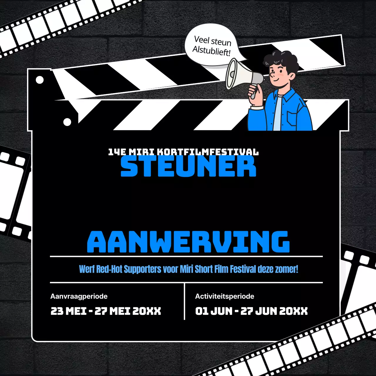 Call for Supporters voor het Blue Film Concept Film Festival