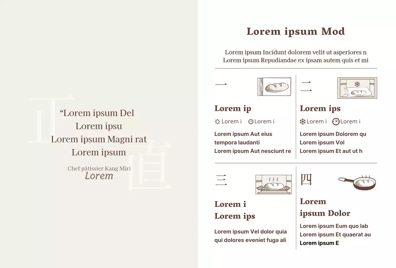 Instructions pour le stockage du pain beige et brun