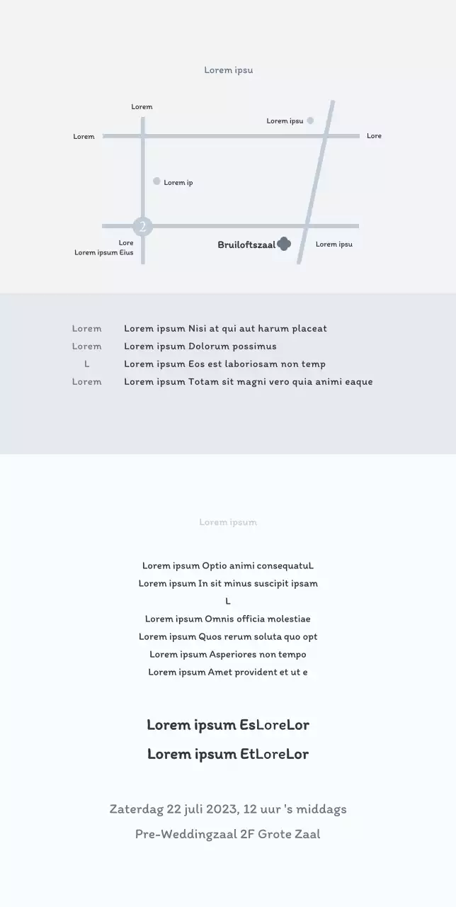 Rustige en stijlvolle huwelijksuitnodiging met een koele grijze achtergrond