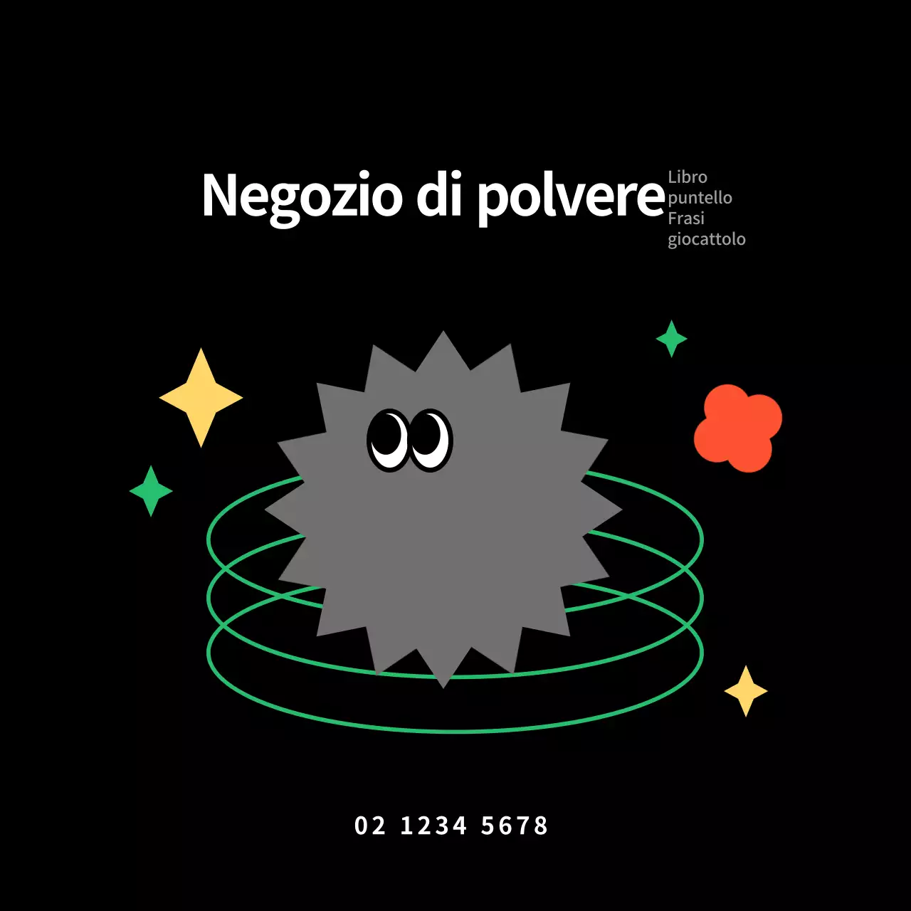 Insegna del negozio generale con grafica nera e carina