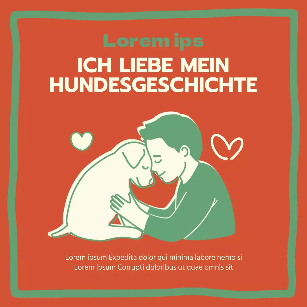 Eine niedliche, orangefarbene und minzige Aktion für Haustiere