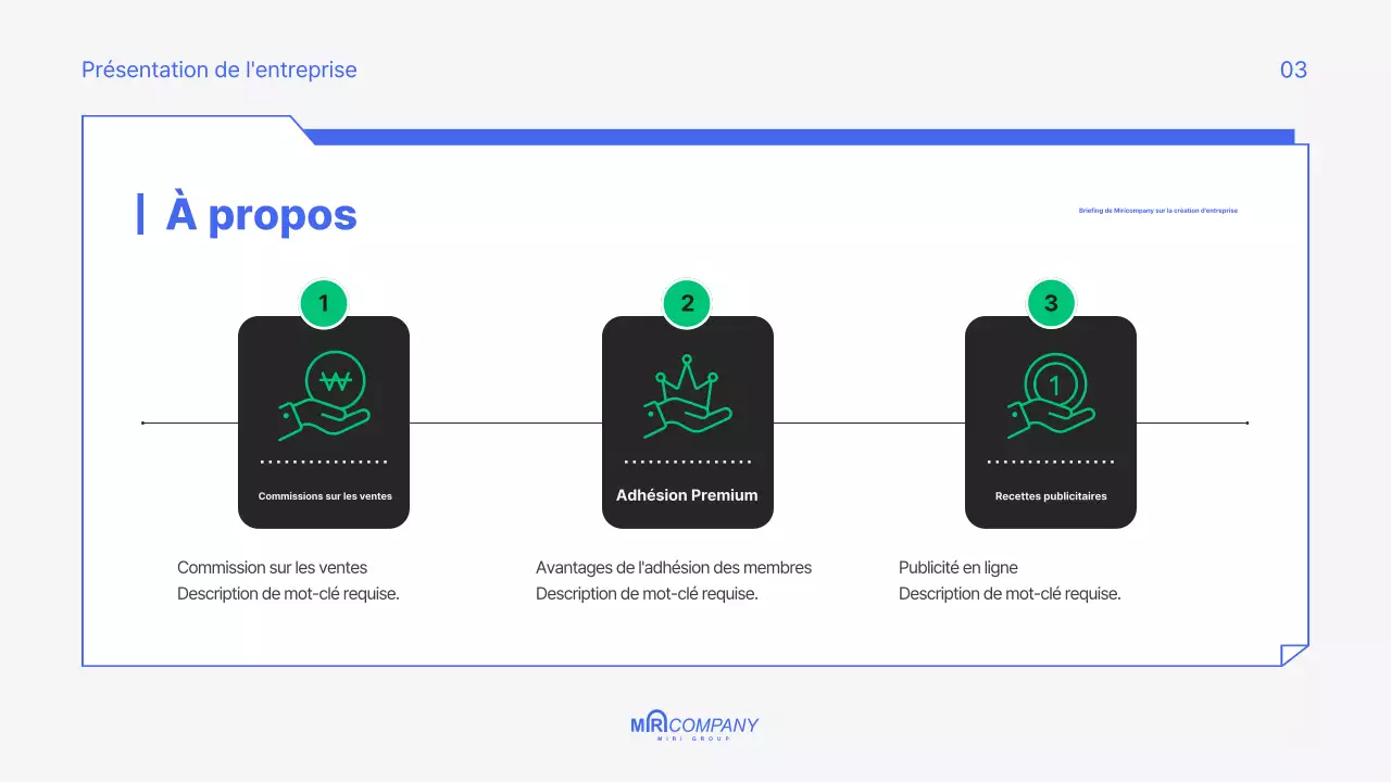Un pitch deck moderne et bleu pour votre startup