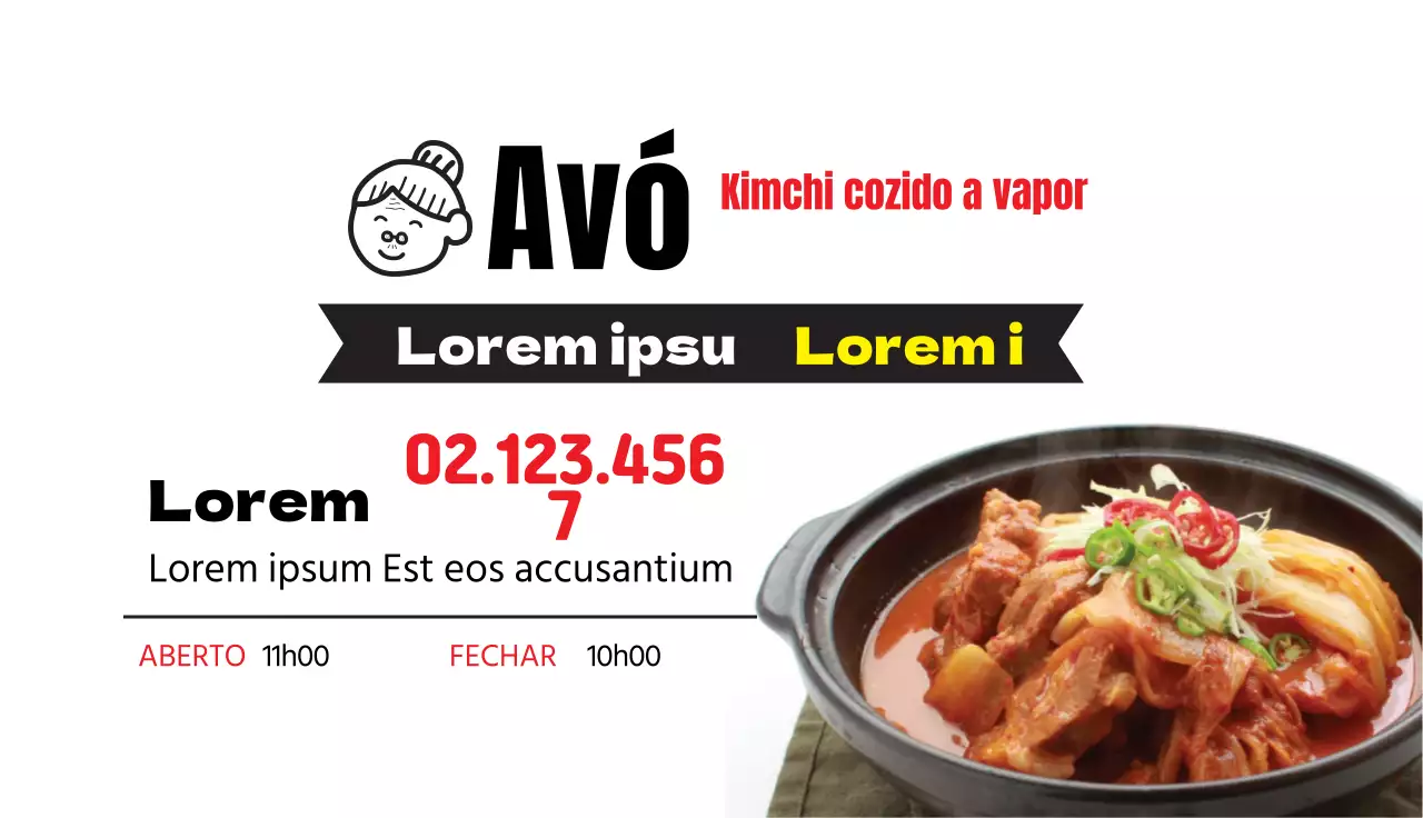 A fotografia vermelha destaca o restaurante limpo Kimchi Jjim