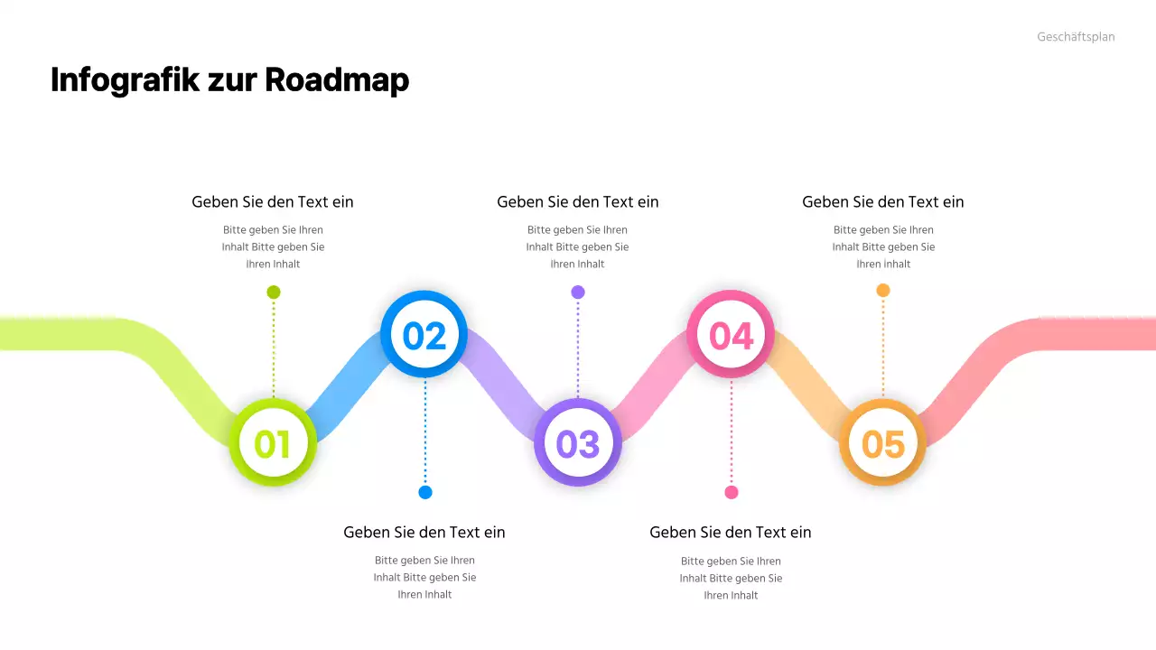 Fahrplan für das mehrfarbige Zickzack-Konzept