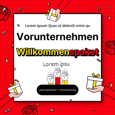 Rot Gelb Schwarz Geschenk Werbegeschenk Veranstaltung Social Media Square Vorlage