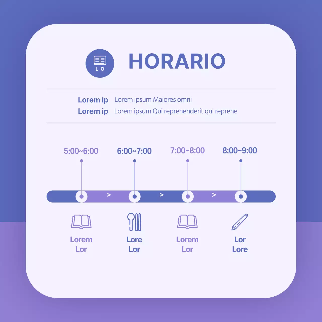 Tarjeta de concierto Booktalk en azul y moradoDiseño de noticias