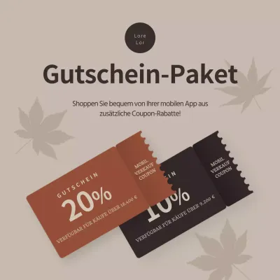 Braunes und schwarzes Coupon-Banner