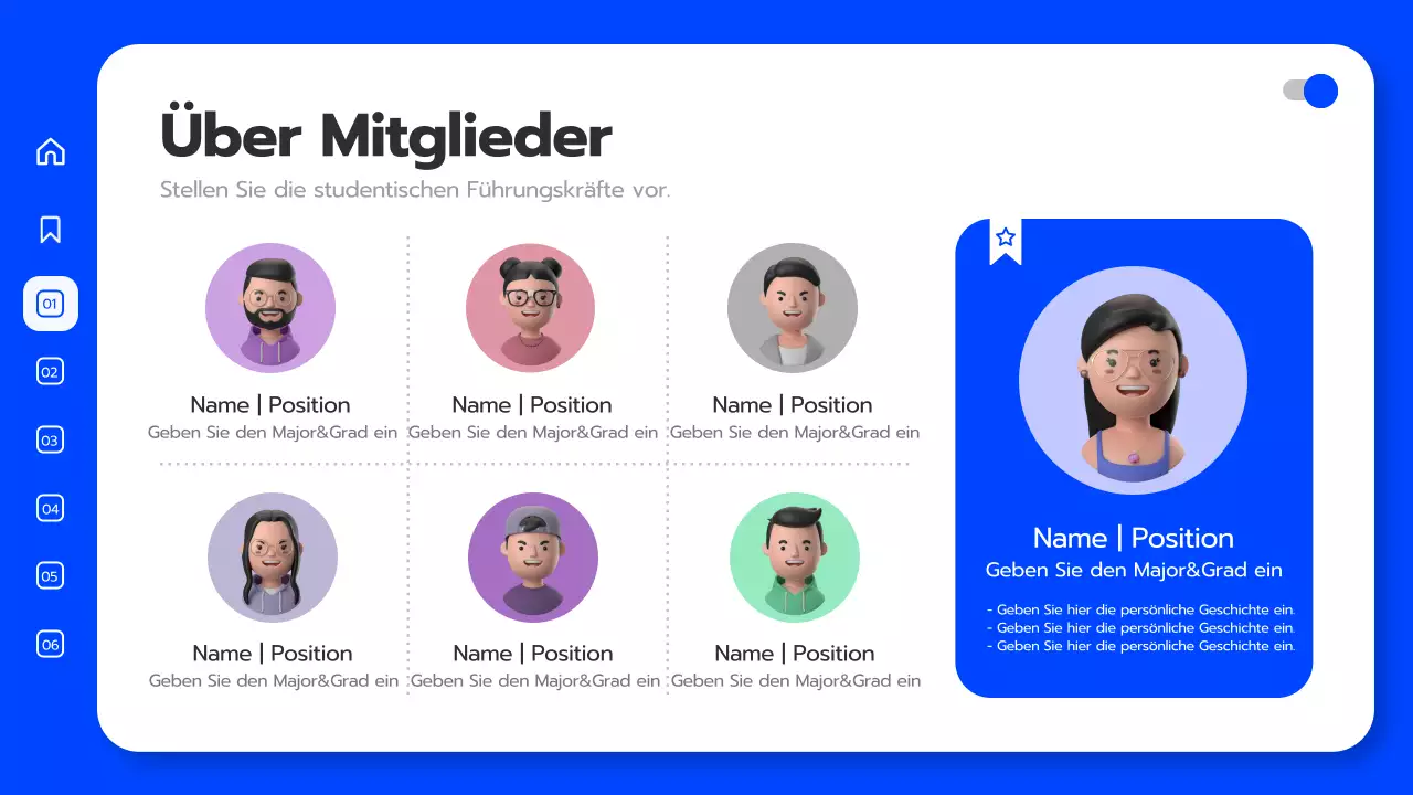 Universitätskonvokation in blauem 3D