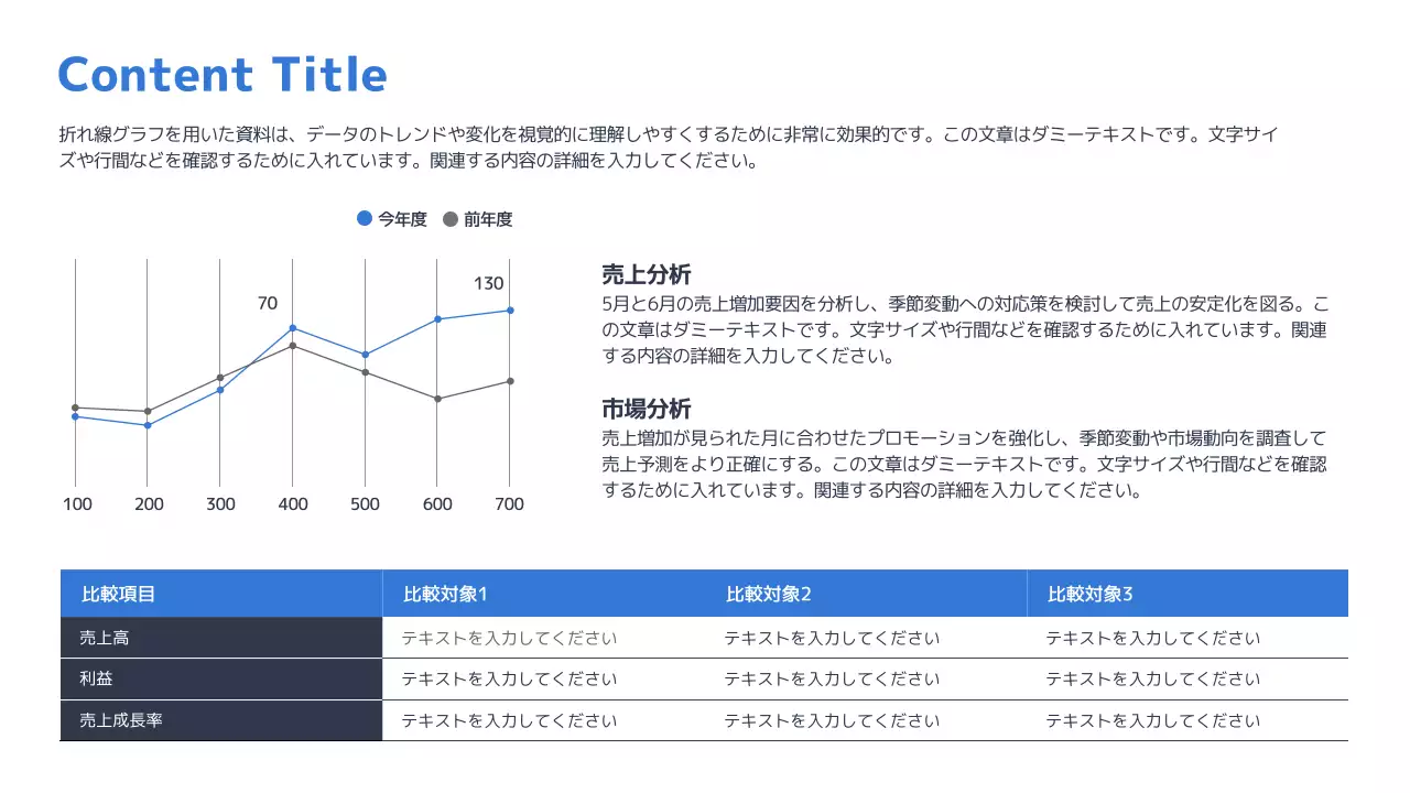 青 シンプル データ 企画書 インフォグラフィック