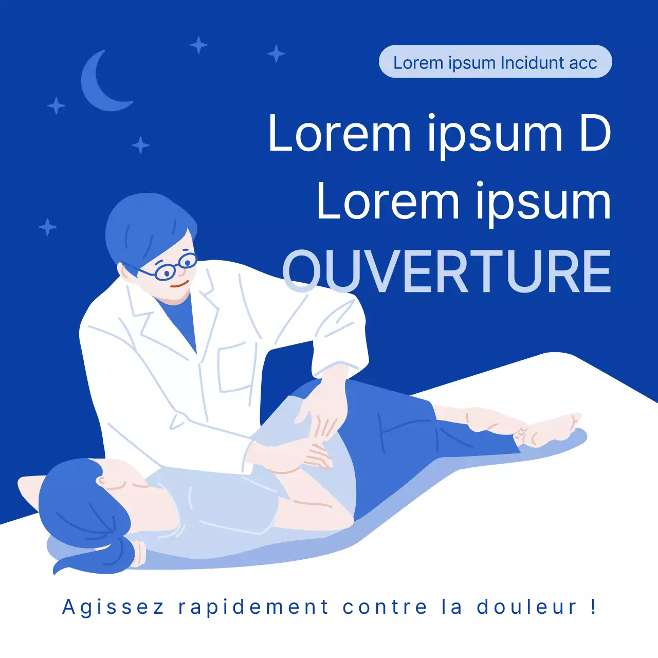 Une palette de couleurs bleues avec des illustrations épurées et un concept infographique.