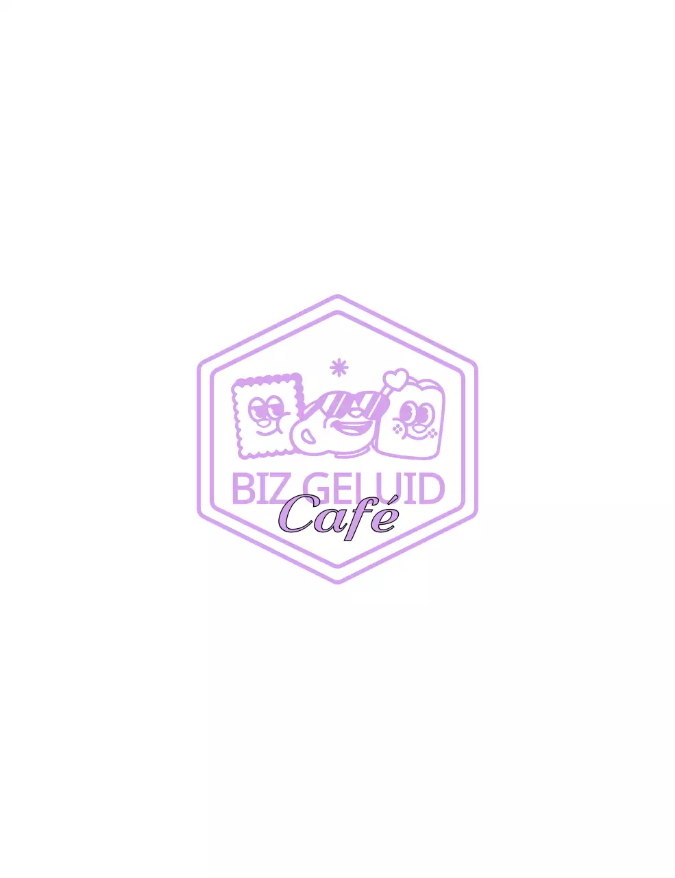 Leuke en hippe dessert karakter en tekst combinatie stijl voor cafe merchandise