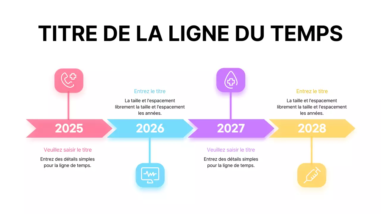 Une simple ligne du temps en blanc