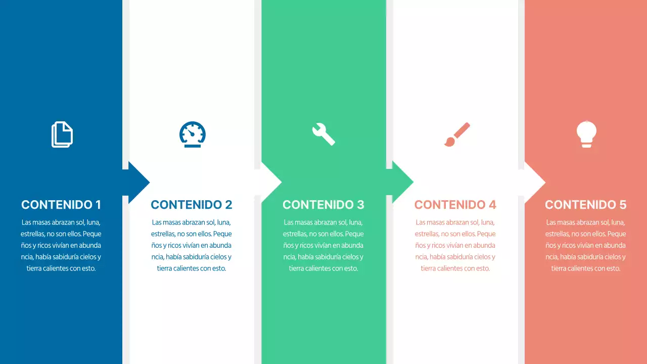 Una línea de tiempo sencilla con un concepto colorido