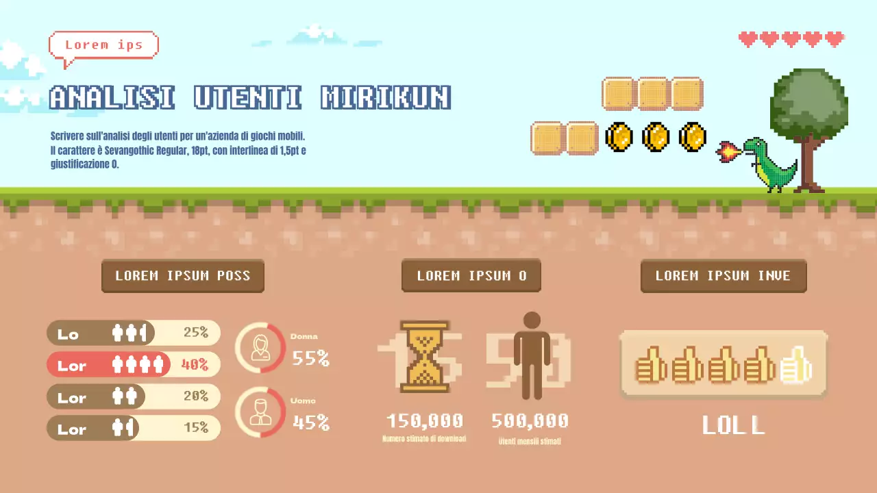 Infografica sull'analisi degli utenti per i giochi mobili Pixel