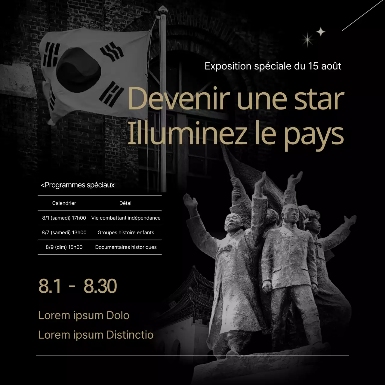 Militant de l'indépendance qui s'est sacrifié pour son pays Baekbum Kim Gu Jour de la libération héros national indépendance sacrifice patriote