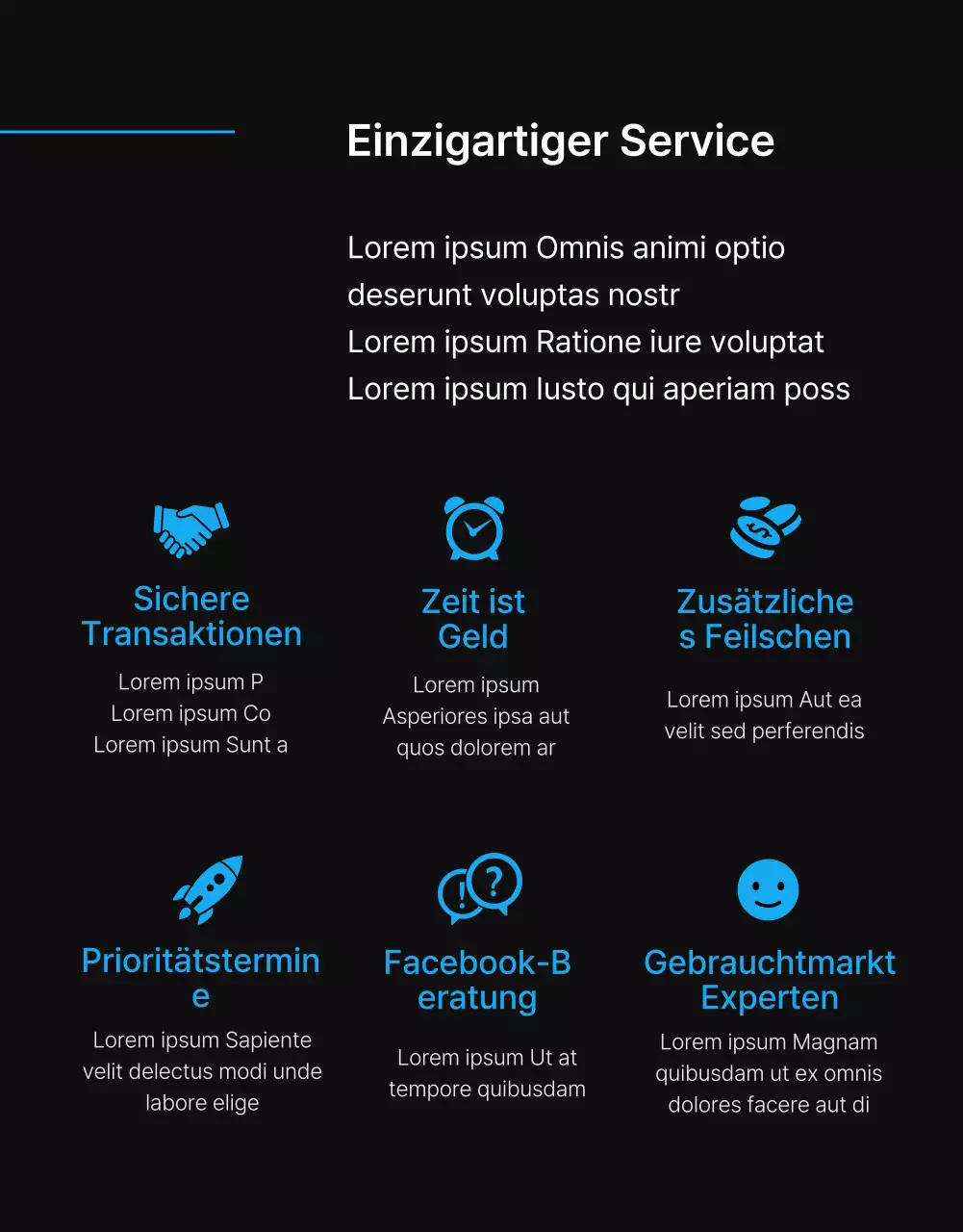 Black Blue Point Einfache und stilvolle Kleinanzeigenseite (Detailseite)