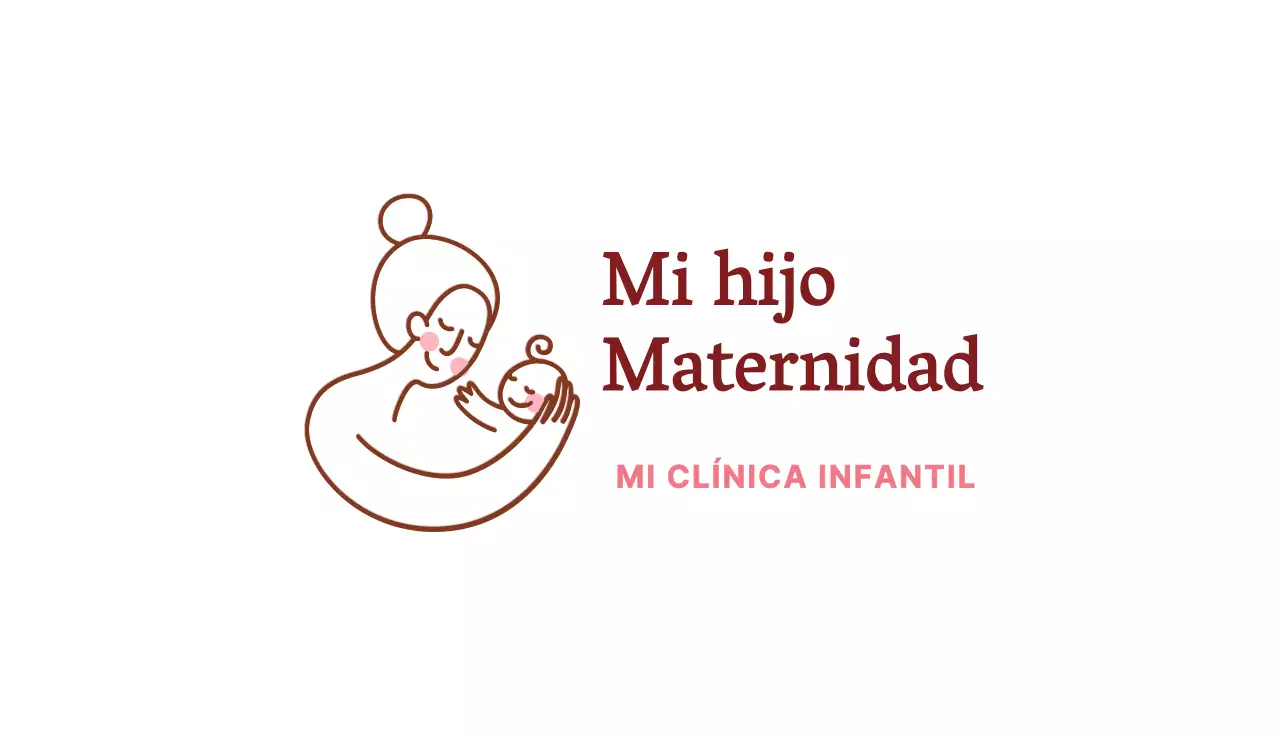 Limpia tarjeta de visita de hospital de maternidad con ilustración rosa