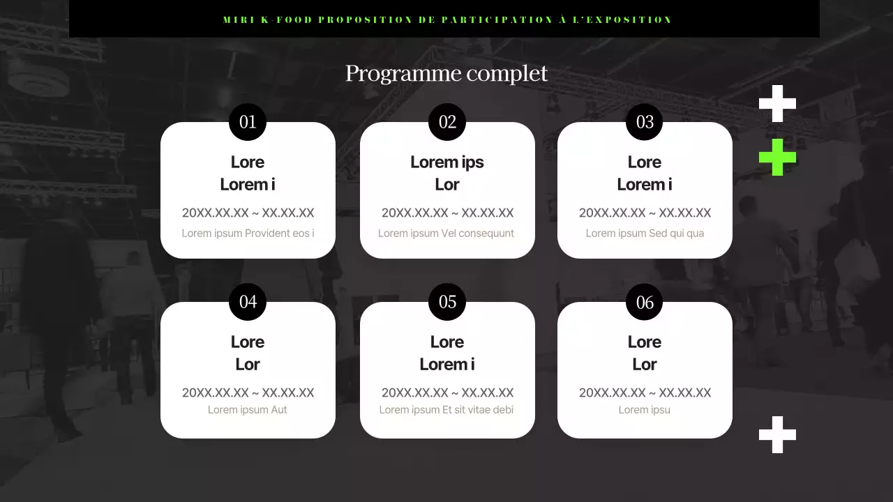 Proposition d'entreprise pour une foire alimentaire moderne en noir et chartreuse