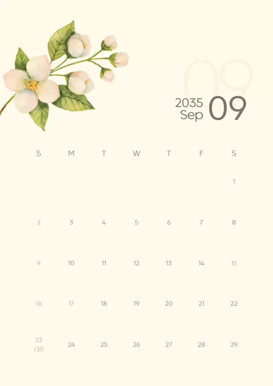 Calendrier des fleurs