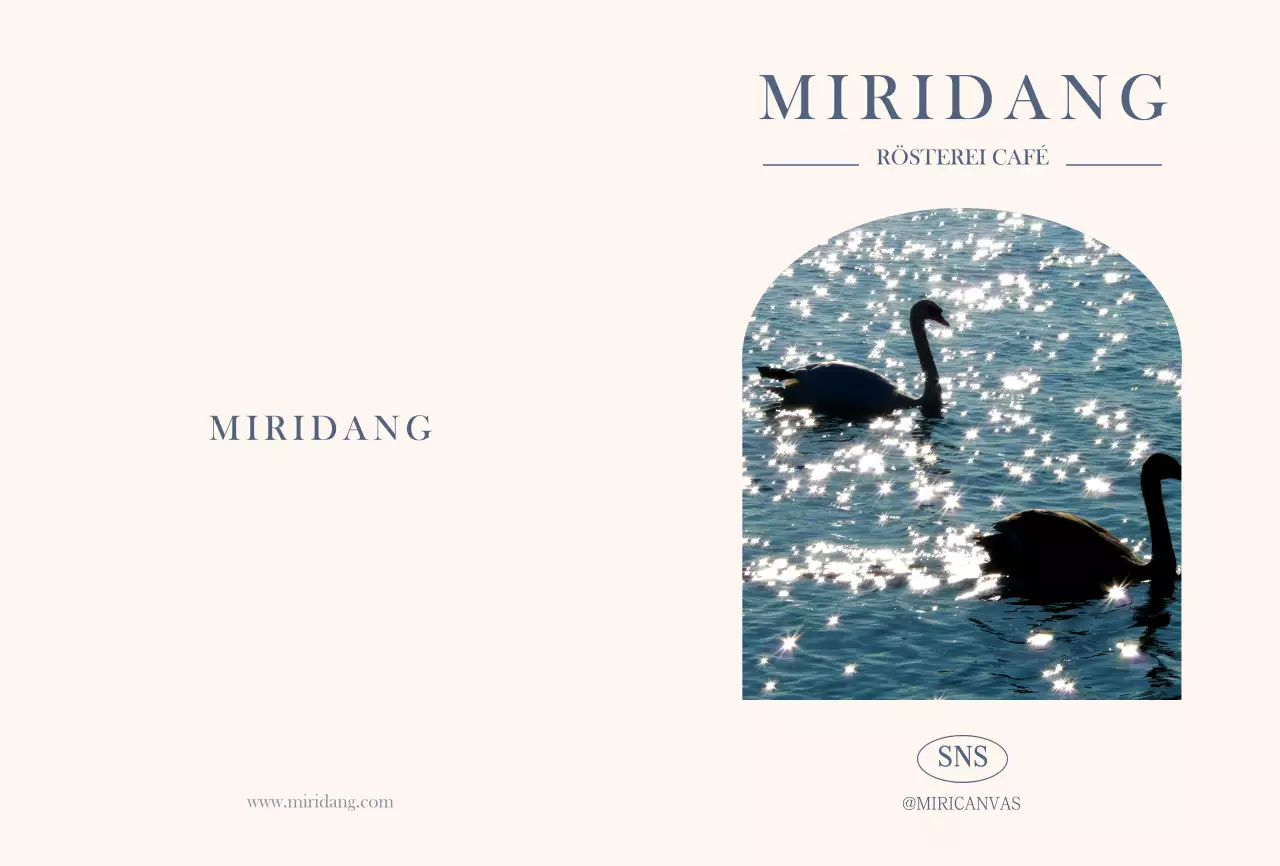 Bewerben Sie ein Café mit einem emotionalen Foto in Weiß und Blau.