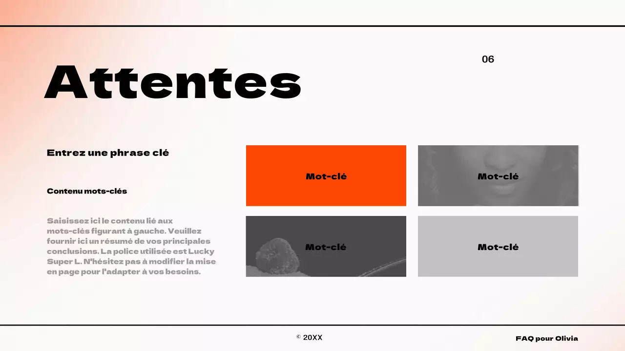 Infographie sur le concept de gradient simple en orange et blanc À propos de nous