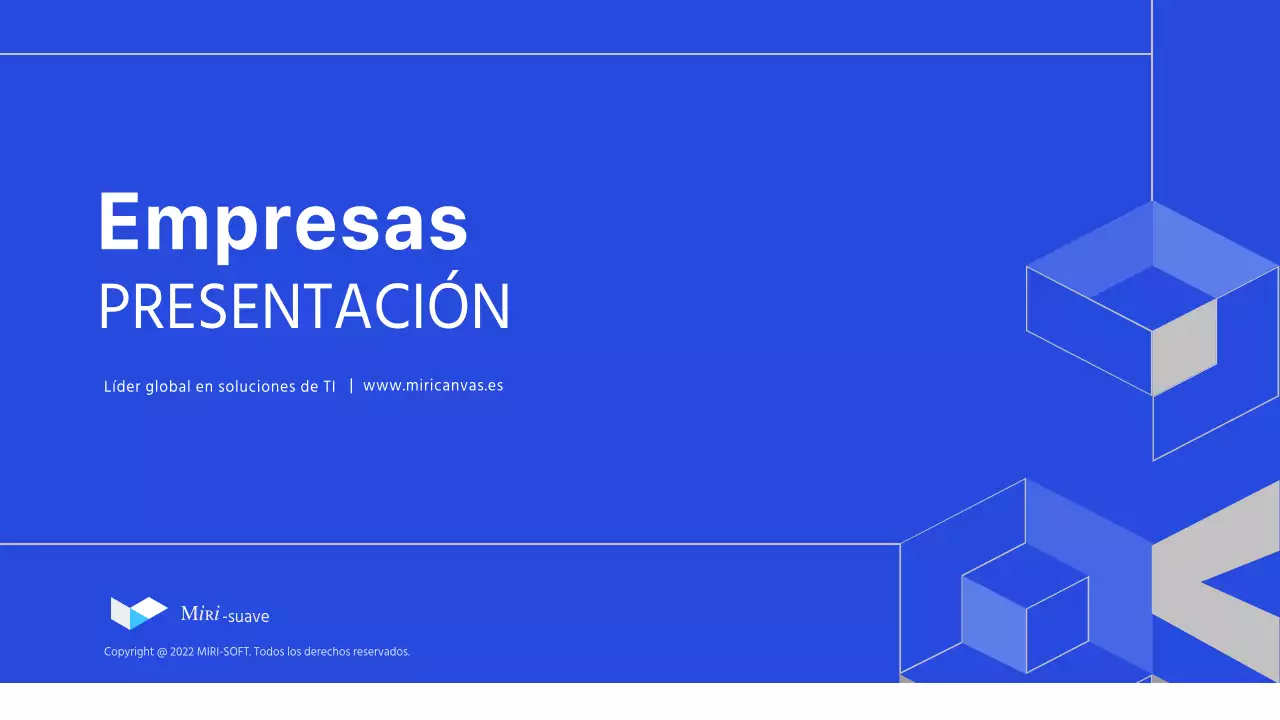Perfil de empresa de TI en azul (presentación)