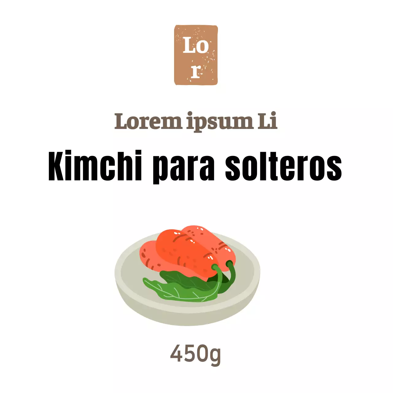 Adhesivo blanco simple bachelor kimchi para guarniciones en una charcutería