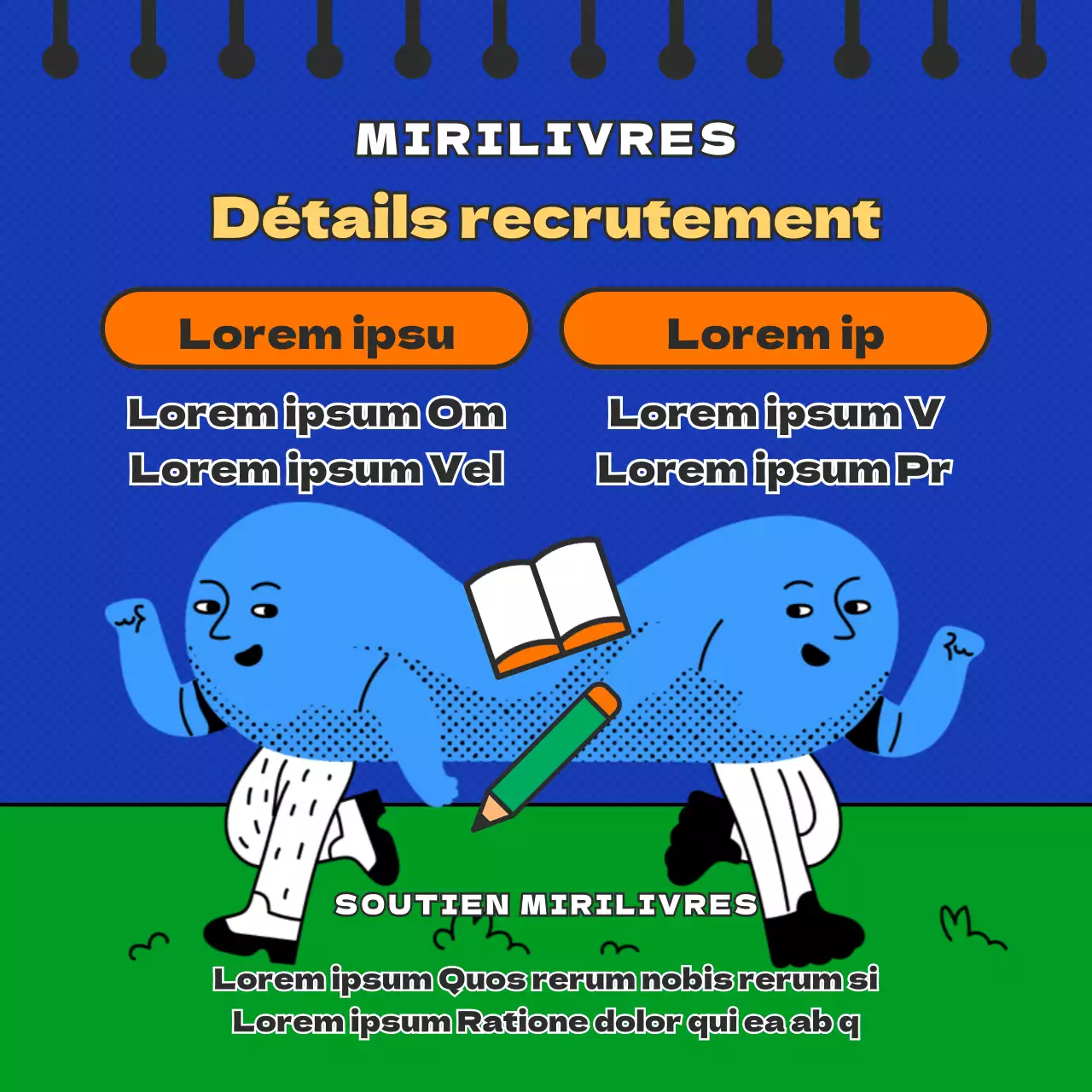 L'éditeur du concept rétro bleu et vert cherche des soutiens