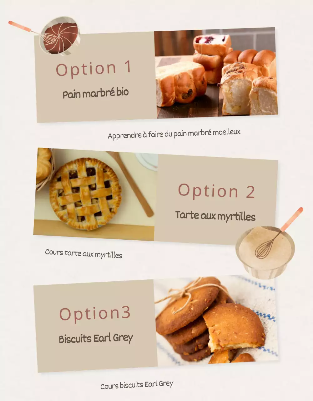 Détails du cours de pâtisserie