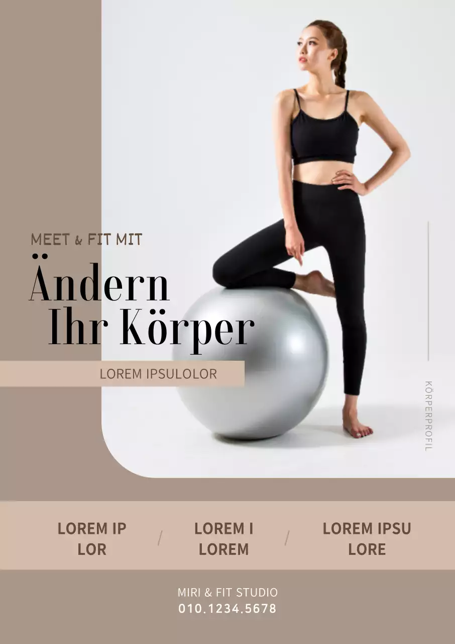 Beige Einfaches BildBetonen Sie das Körperprofil