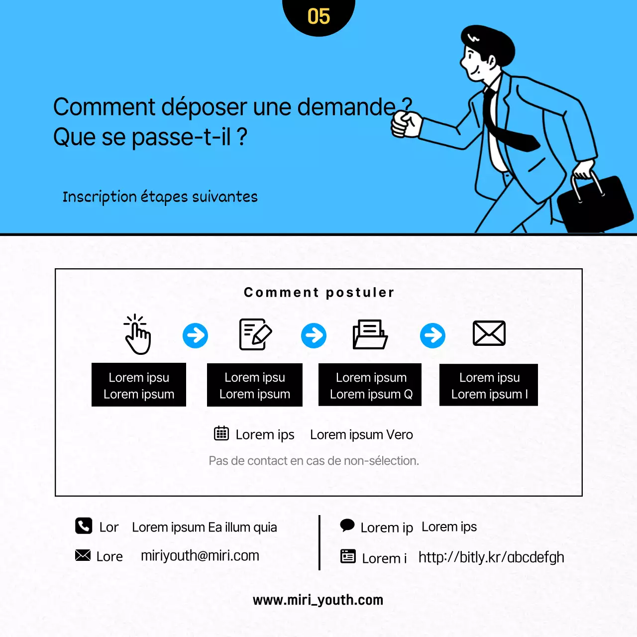 Nous recherchons des membres de l'équipe pour un concours d'illustration bleu clair et épuré.