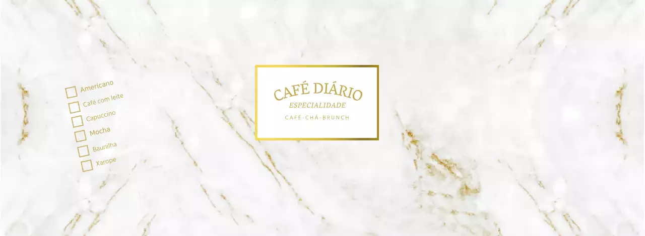 Café com padrão de mármore moderno em ouro branco