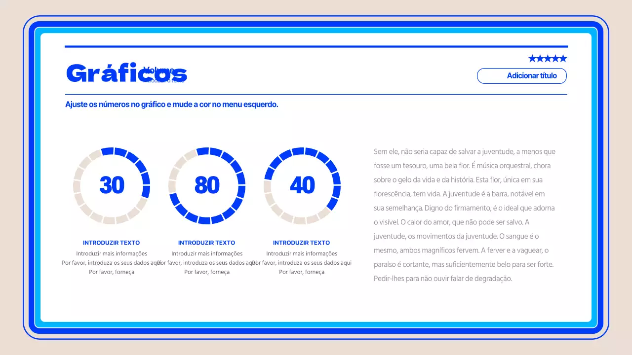 Infografia simples de gráfico de rosca em azul